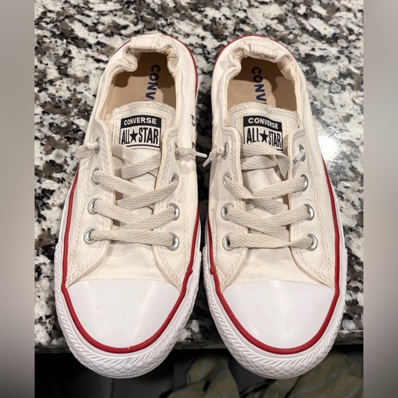 Converse Shoes - Converse Cream and Red Sneakers